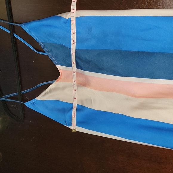 Lemlem x H&M Satiny Strappy Lightweight Flowy Sheath Slip Striped Dress Size L - Picture 2 of 11